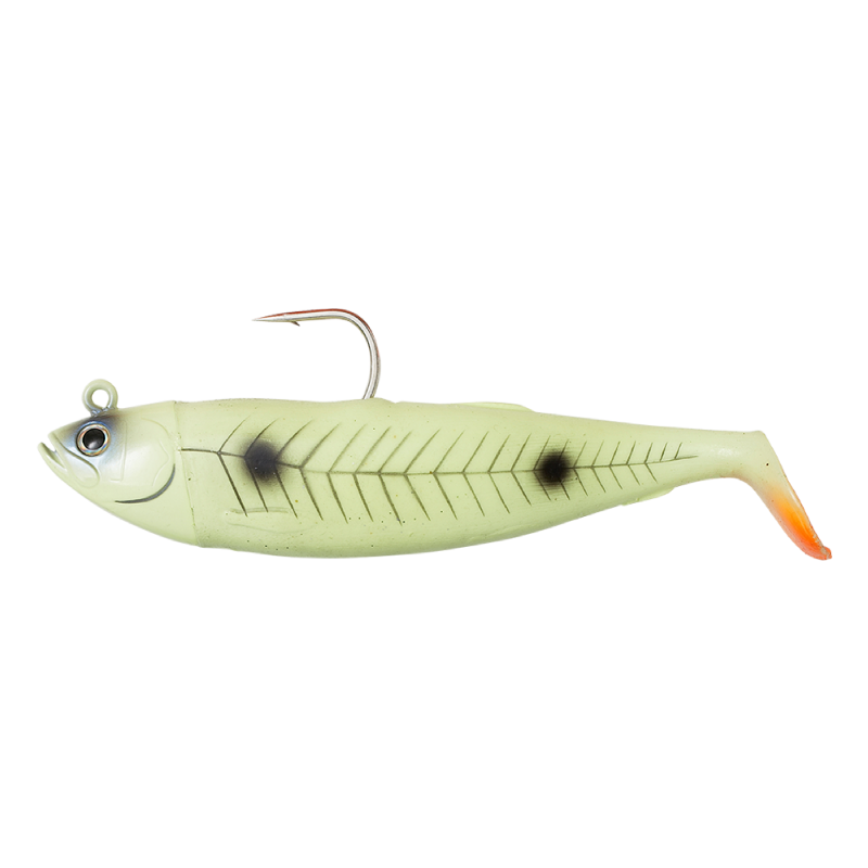 Gumijas zivtiņa ar džiga galvu SG CUTBAIT HERRING KIT 20cm/ 270g Green Glow 