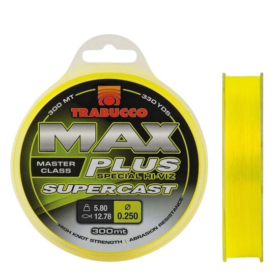 Aukla monofīlā TRABUCCO Max Plus Supercast 300m, Yellow 0.30-0.35mm