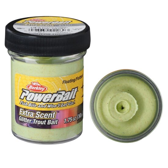 Foreļu Pasta Berkley PowerBait Glitter Light Green-Cheese 50g Floating