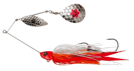 Māneklis Savage Da'Bush Spinnerbait 14cm 21g Sinking Red Head Silver