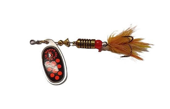 Mepps Black Fury FLY 3 Silver/Orange Dots (6.5g) 