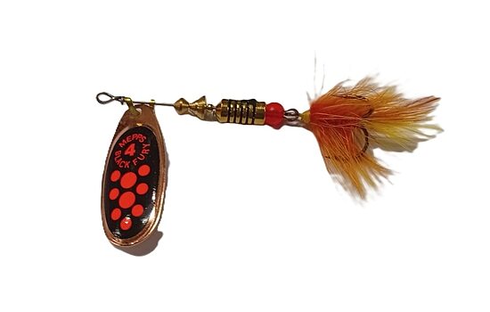 Mepps Black Fury FLY 4 Copper/Orange Dots (8g) 