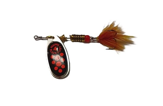 Mepps Black Fury FLY 4 Silver/Orange Dots (8g) 