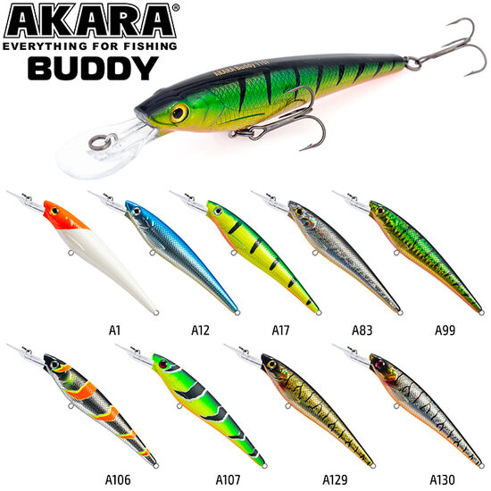 Воблер Akara Buddy 110F (110 мм, 16 г, 2-3.5 м, плавающий)