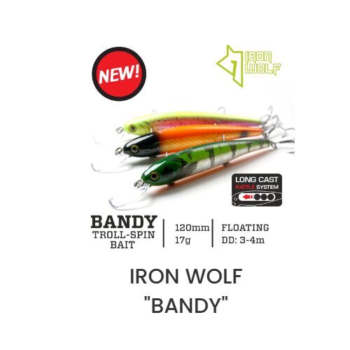 Vobleris Iron Wolf Bandy 120F (120mm, 17g, 2.5-4m, Floating)
