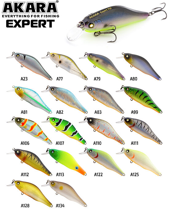 Vobleris Akara Expert 70F (70 mm, 9 g, 0–1,5 m, peldošs)