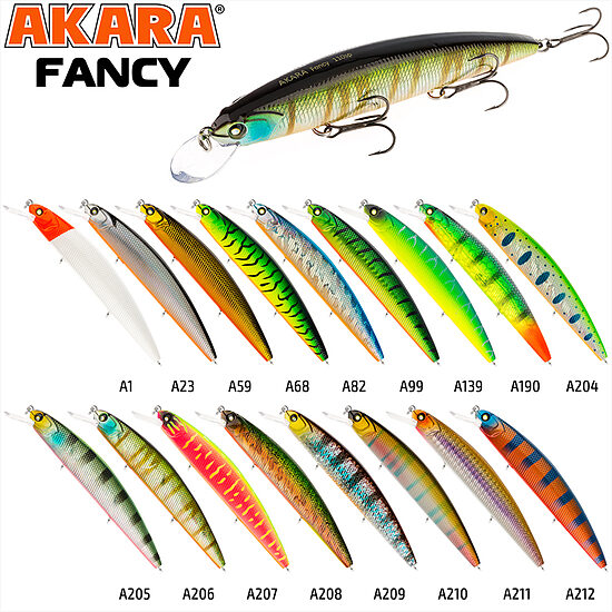 Vobleris Akara Fancy 110SP (110 mm, 17 g, 0,3–1,5 m, suspenderis)