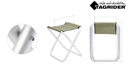 TAGRIDER HBA-015-20 saliekamais krēsls (55x40x35cm, d.2,5cm, alumīnijs/poliesters)