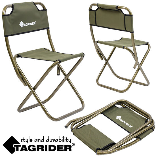 Tagrider HBA-10L saliekams tērauda krēsls ar atzveltni 48x39x39cm 