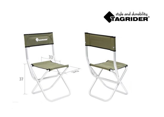 TAGRIDER saliekamais krēsls (54x43x32cm, d.2,2cm, alumīnijs/poliesters)