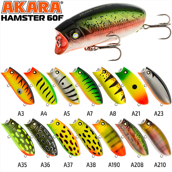 Vobleris Akara Hamster 60F (60 mm, 10 g, 0–0,5 m, peldošs)