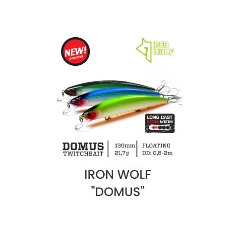 Iron Wolf DOMUS 130F Wobbler (130 mm, 21.4 g, 0.5–2 m, Floating)