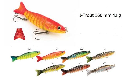 Воблер Raiden J-TROUT 160 (160mm, 42g, 0.5-1.5m, Sinking) 