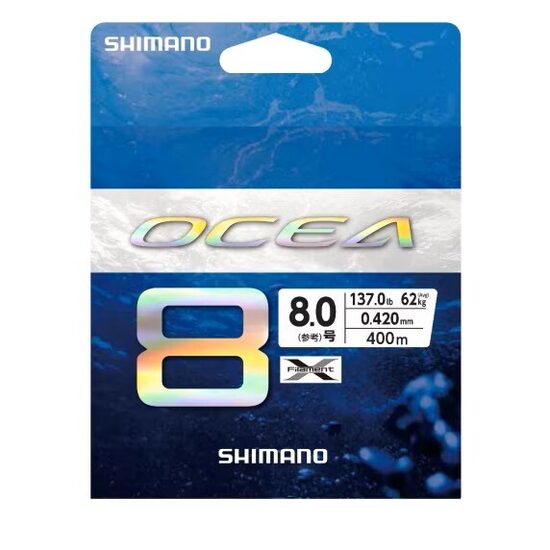 Pīta aukla Shimano Ocea 8 400m 0.42mm 62KG (PE8 137lb) Multi Color