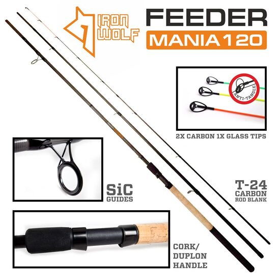 Iron Wolf FEEDER MANIA up to 120g, 390cm 3sec+3  