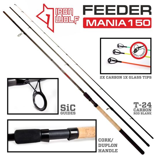 Iron Wolf FEEDER MANIA up to 150g, 390cm 3sec+3 