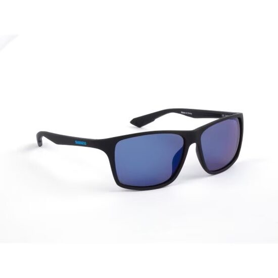 Saulesbrilles polarizējošās Shimano Technium Matte Black & Blue Mirror 