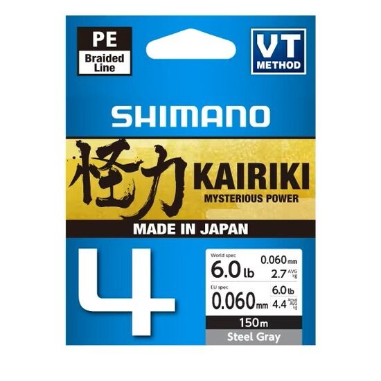 Шнур Shimano Kairiki 4 150m (0.06-0.315mm, Steel Gray) 