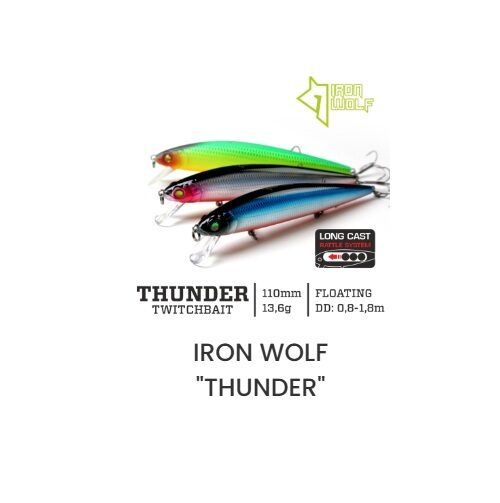 Iron Wolf THUNDER 110F Wobbler (110 mm, 13.6 g, 0.5–1.8 m, Floating)