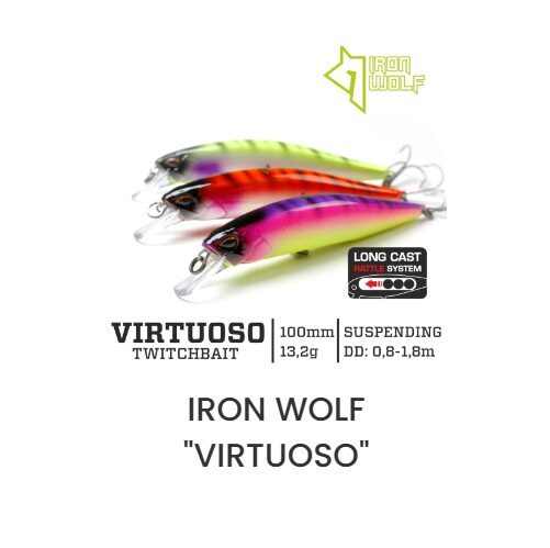 Vobleris Iron Wolf Virtuoso 110 SP UV (110mm, 13.2g, 0,8-1,8m, Suspending)