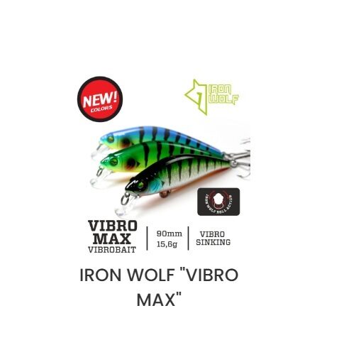 Iron Wolf VIBRO MAX 90S Vibration Lure (90 mm, 15.6 g, 1–2.5 m, Sinking)