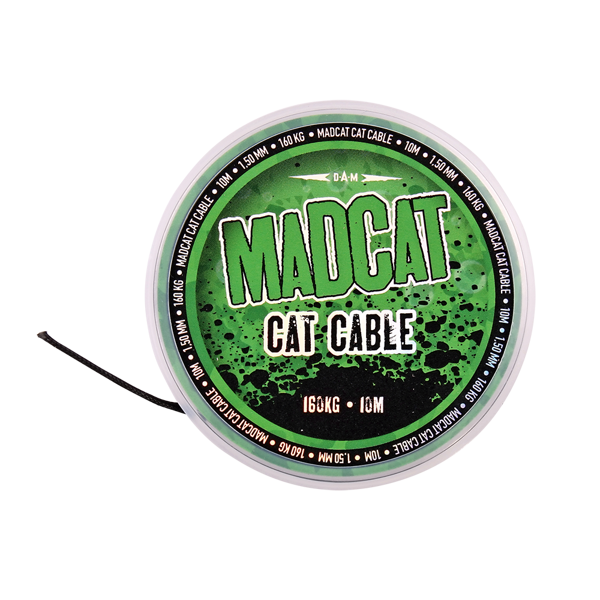 Поводковый материал на сома MADCAT Cat Cable 10m 1.35mm 160kg, Black 