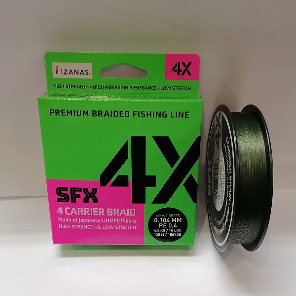 Braided line Sufix SFX 4X 135M PE #0.4-#1.5 Lo Vis Green 