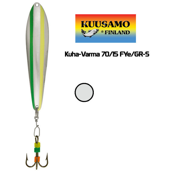 Блесна вертикальная Kuusamo KUHA VARMA 70mm 15g FYE/GR-S 