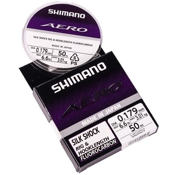 Fluorokarbona aukla Shimano Aero Slick Shock Fluo ld 50m 0,08mm-0,255mm Grey