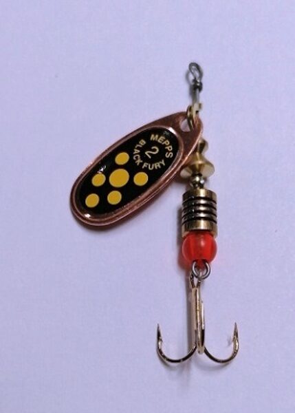 Spinner Mepps Black Fury 2 Copper/ Yellow Dot (4.5g) 