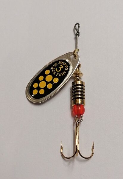 Spinner Mepps Black Fury 3 Silver/ Yellow Dot (6.5g)  