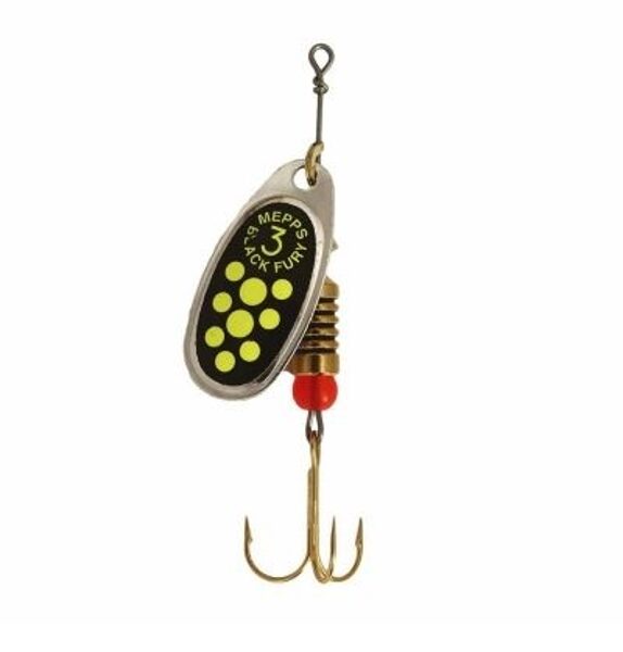 Spinner Mepps Black Fury 3 Silver/ Chartreuse Dot (6.5g) 
