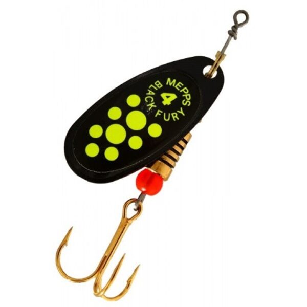Spinner Mepps Black Fury 4 Black/ Chartreuse Dot (8g) 