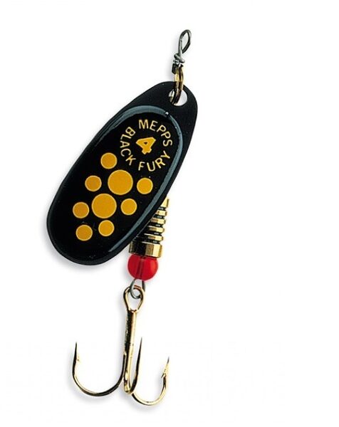 Spinner Mepps Black Fury 4 Black/ Yellow Dot (8g)  