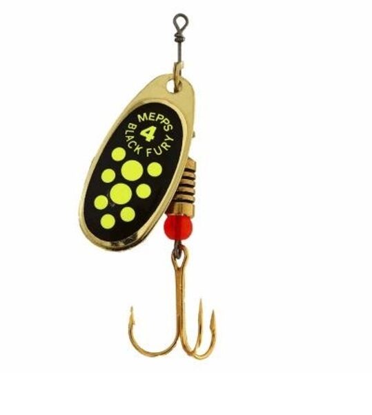Spinner Mepps Black Fury 4 Gold/ Chartreuse Dot (8g) 