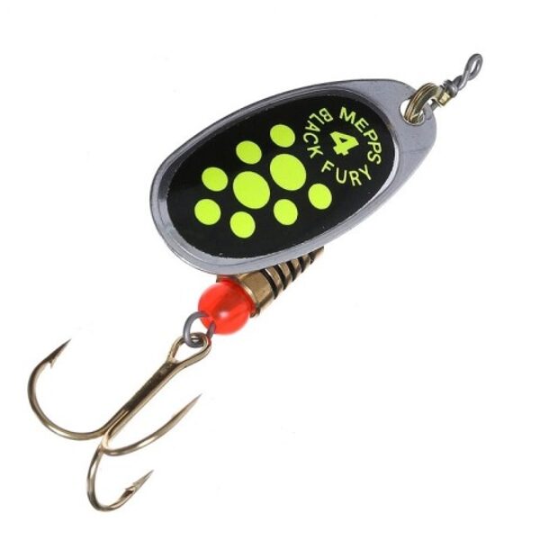 Spinner Mepps Black Fury 4 Silver/ Chartreuse Dot (8g)  