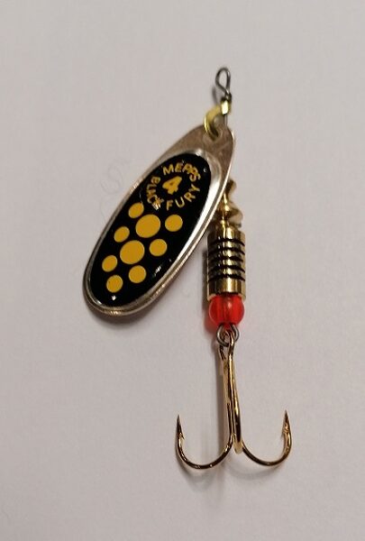 Spinner Mepps Black Fury 4 Silver/ Yellow Dot (8g)  