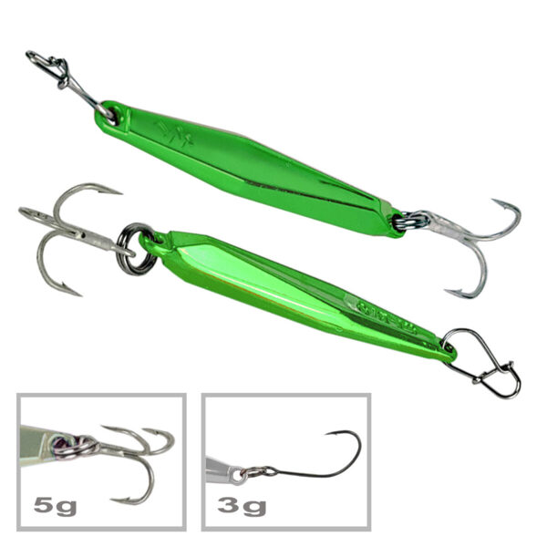 Ice fishing lure GT-BIO Metal Jig 2# 4,5cm 5g ,Green
