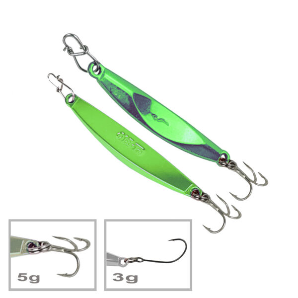 Ice fishing lure GT-BIO Metal Jig 3# 4,5cm 5g ,Green   