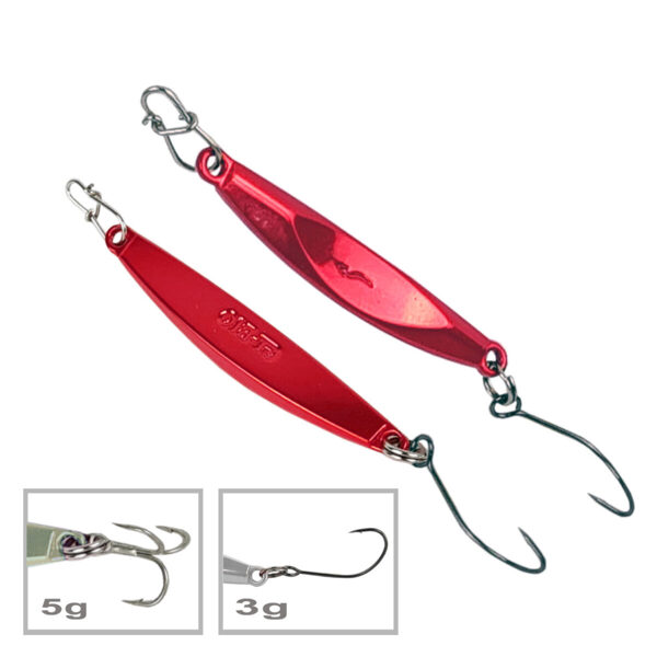 Ice fishing lure GT-BIO Metal Jig 3# 4,5cm 5g ,Red 