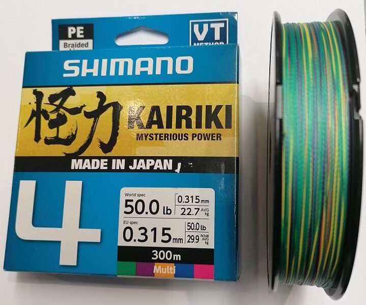 Pītas auklas Shimano Kairiki 4 300m 0.315mm 29.9kg Multi Color