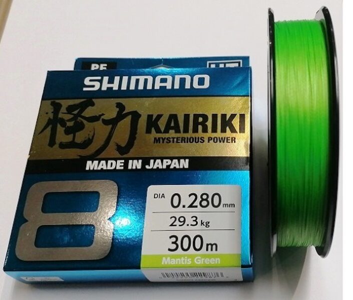 Pītas auklas Shimano Kairiki 8 300m Mantis Green 0.280mm/ 29.3kg 