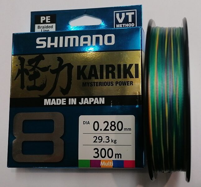 Плетеный шнур Shimano Kairiki 8 300m Multi 0.280mm/ 29.3kg 