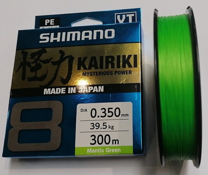 Плетеный шнур Shimano Kairiki 8 300m Mantis Green 0.35mm/ 39.5kg
